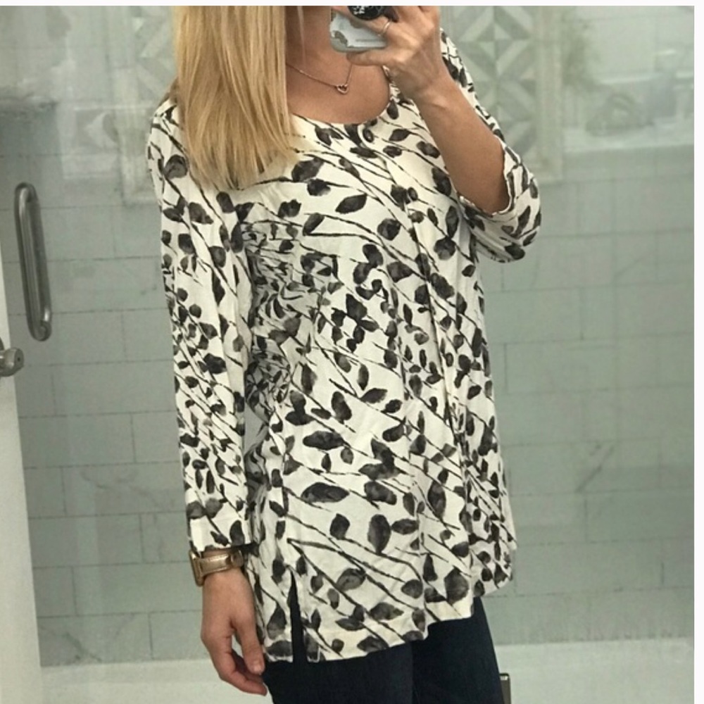 J JILL LONG SLEEVE BUTTON TOP - Picture 3 of 8